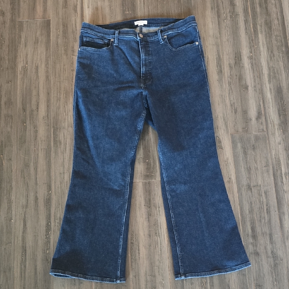 Good American Dark Blue Flare Jeans